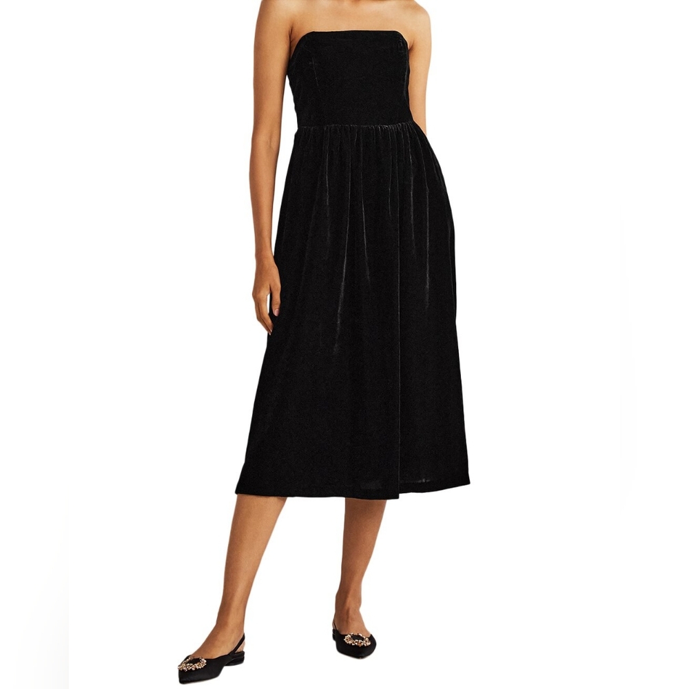 NWT Boden Strapless Velvet Dress
